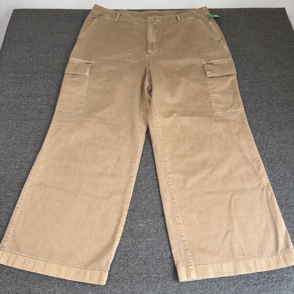 GAP Loose Khaki Cargo Mojave Tan Wide Leg Pants Plus Size 20 NWT Casual Utility